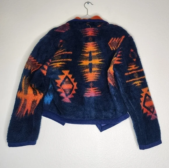 Vintage Yuumaland Colorful Tie-Dye Fuzzy Jacket S/M - Picture 3 of 6